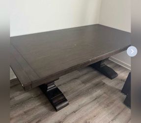 Dining table with bench and extenders