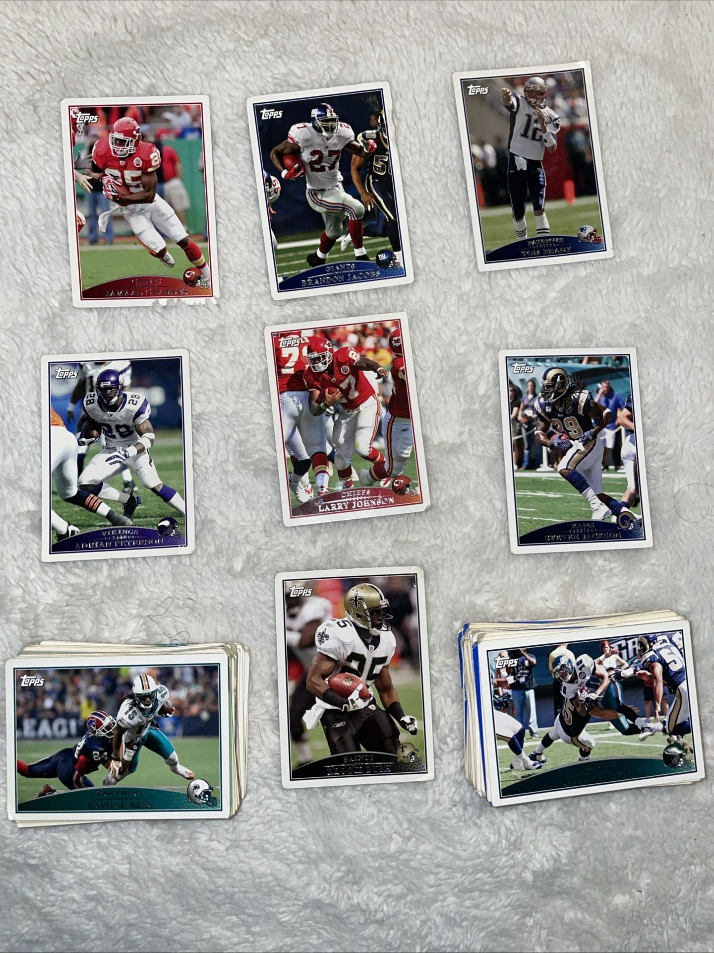 129 Vintage Sports Cards Lot - Topps Fleer NBA NFL MLB W/ Brady, Peterson
