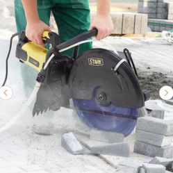 STARK USA 16 in. 3200-Watt Circular Cut Concrete Saw Cutter with Water Line Attachment With Blade 