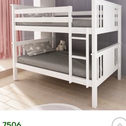 White Twin/twin New Bunkbed With Both Mattresses Included