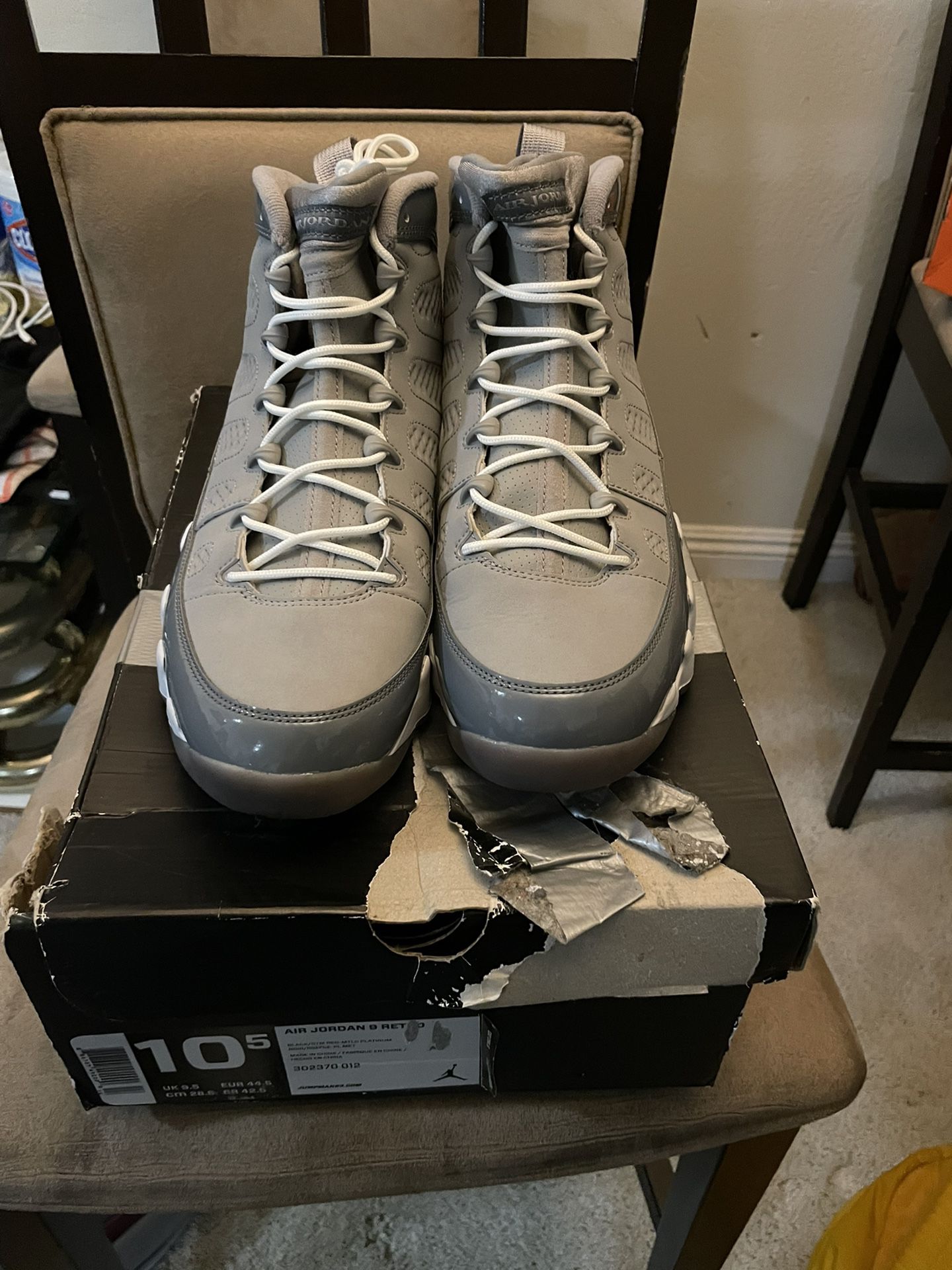 Air Jordan Retro “Cool grey” 9 Size 10.5