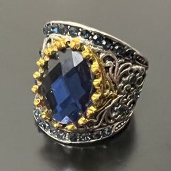Ring with Blue Stone - Size 6
