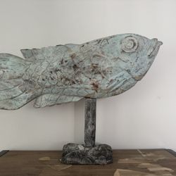 Hand carved Fish Sculpture 