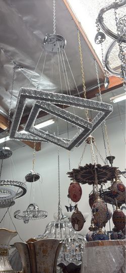 Modern Crystal LED Square Chandelier