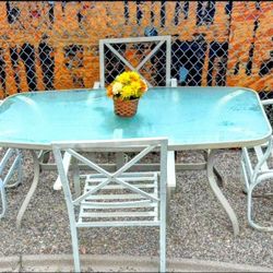 Patio Furniture With Glass Table  