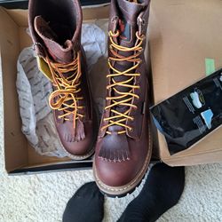 Sureway Women Hard Toe Boot Brown Leather Shoe Strings Size 9.5