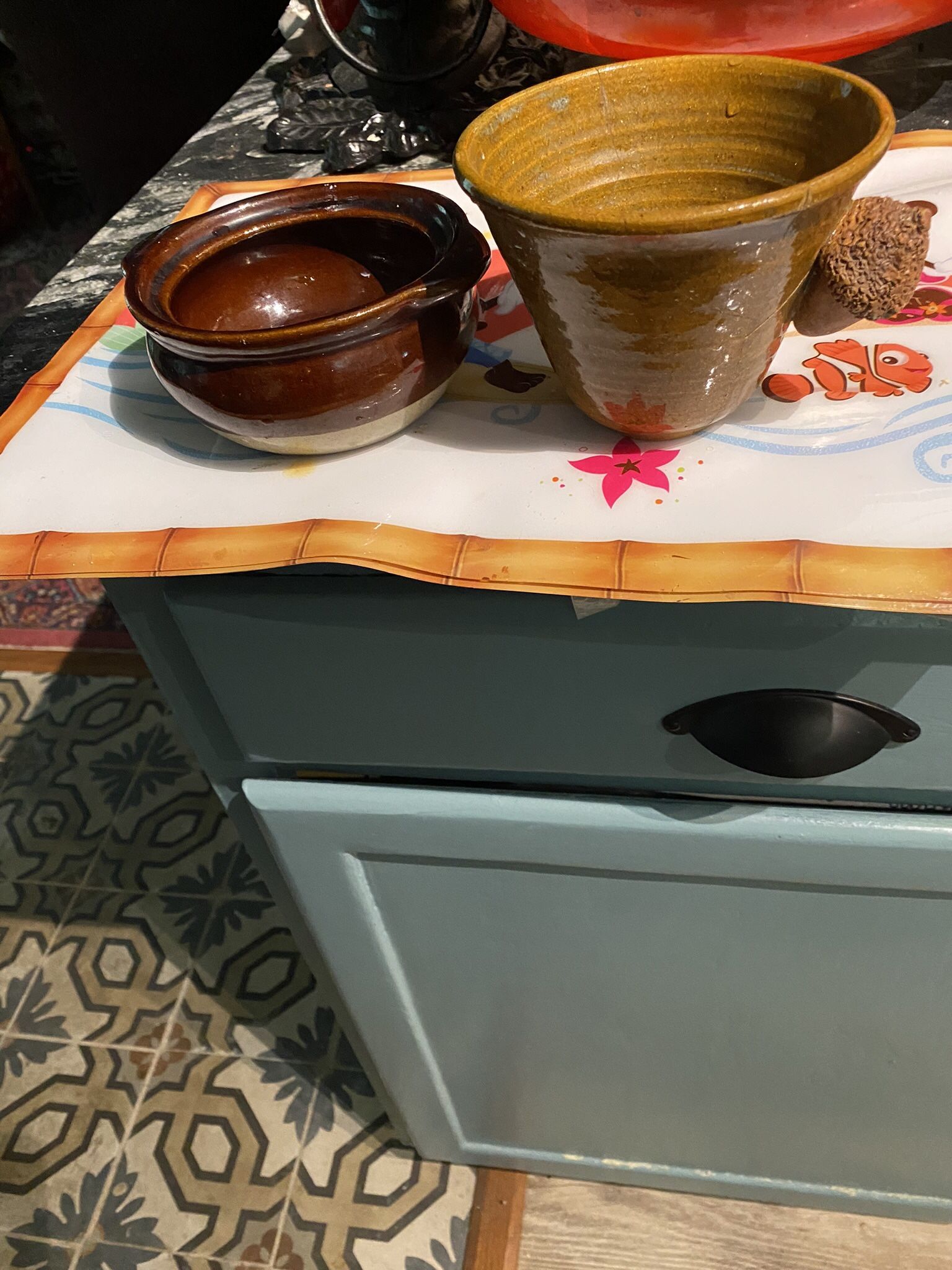 Two Small Ceramic Bean Pot Bowls