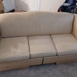 White Pullout Sofa Couch 