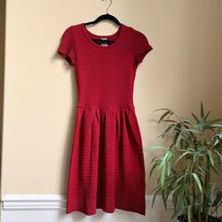 Taylor Red Sweater Knit Dress Holiday Christmas Party PXS/XS