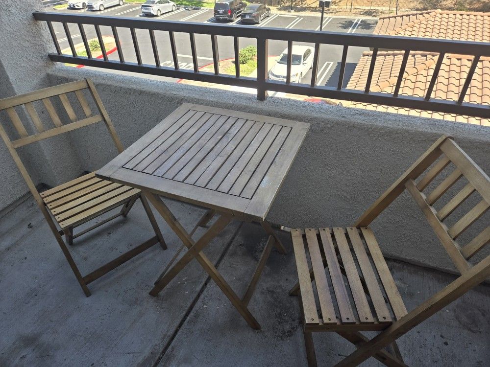 Outdoor Wooden Table & Chair Set