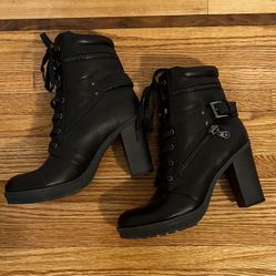 Black High heel boots guess faux leather 9.5