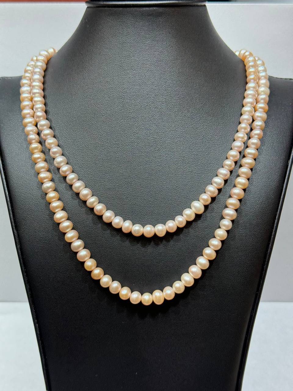 Natural Pink Pearl necklace 14k yellow Gold