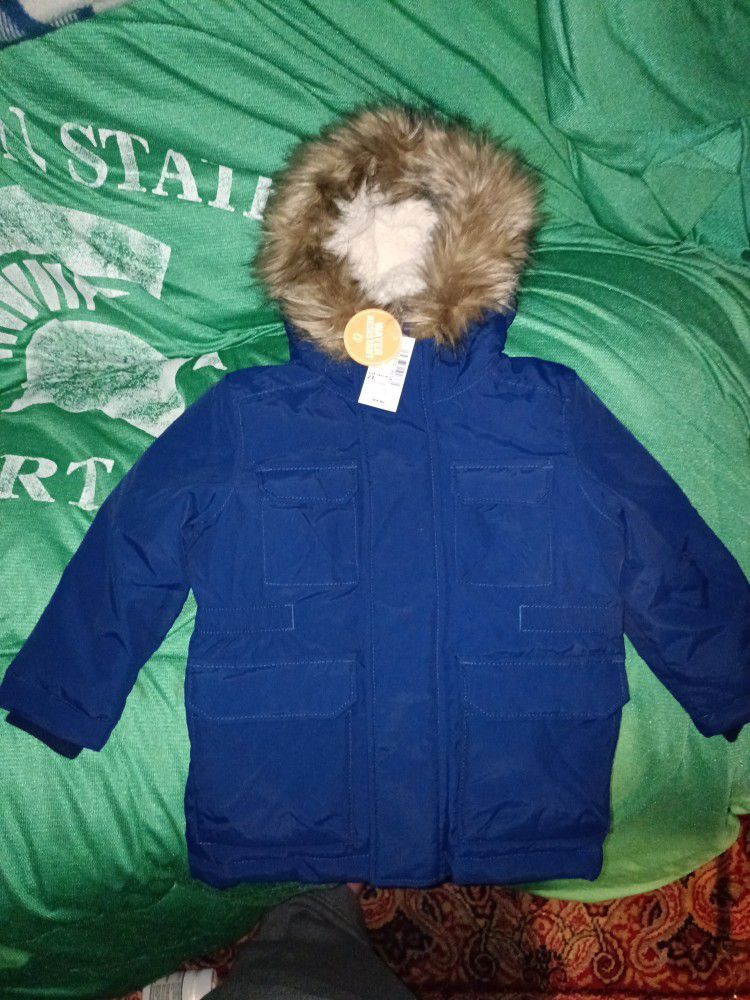 New Childs 2T Cruise Blue Winter Hooded Jacket
