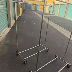 Clothing rack with wheels