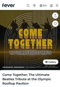 2 tickets for sale for the Beatle’s cover band concert AT THE OLYMPIC ROOFTOP PAVILLION IN BALLARD