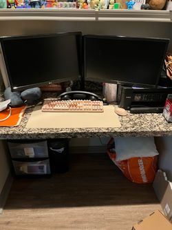 Dual LG Computer Monitors With Stand