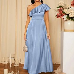 Light Blue Formal Dress Bridesmaid 