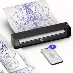 Wireless Tattoo Stencil Printer Bluetooth, 2500mAh, Dark Gray | Works with Phone & PC