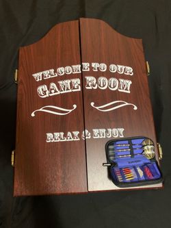Dart Board Cabinet + Darts