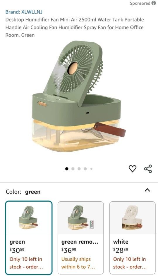 Desk Top Humidifier Mini Fan