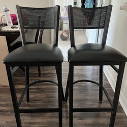 Like New Set Of 2 Bar Chairs In Black