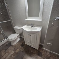 White Roman Style Vanity with Mirror 