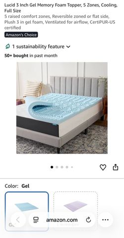 Mattress Topper (Full Size, Gel Memory Foam, 3 inch)