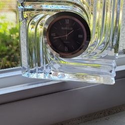 Crystal Table Mantel Square Clock Waterford Marquise