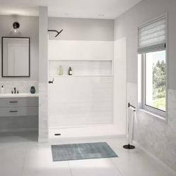 NexTile 60in W x 30in D x 74in H Four-Piece Shower Wall