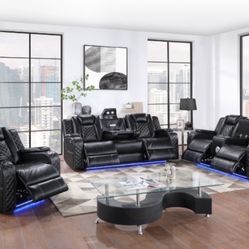 Tax Season Event!! Power Recliner w/Power headrest, LED Light, Bluetooth Speaker & Console