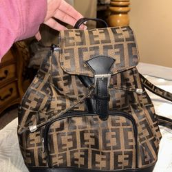 Brown Mini Backpack 