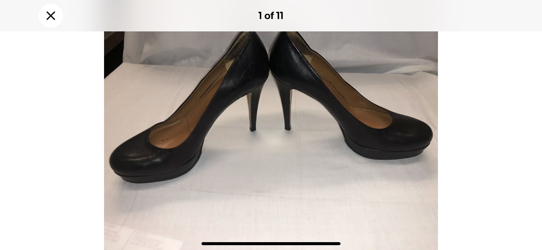 GUCCI Womens Black Leather High Heels Pump Platform Stiletto Shoes Sz 37 7