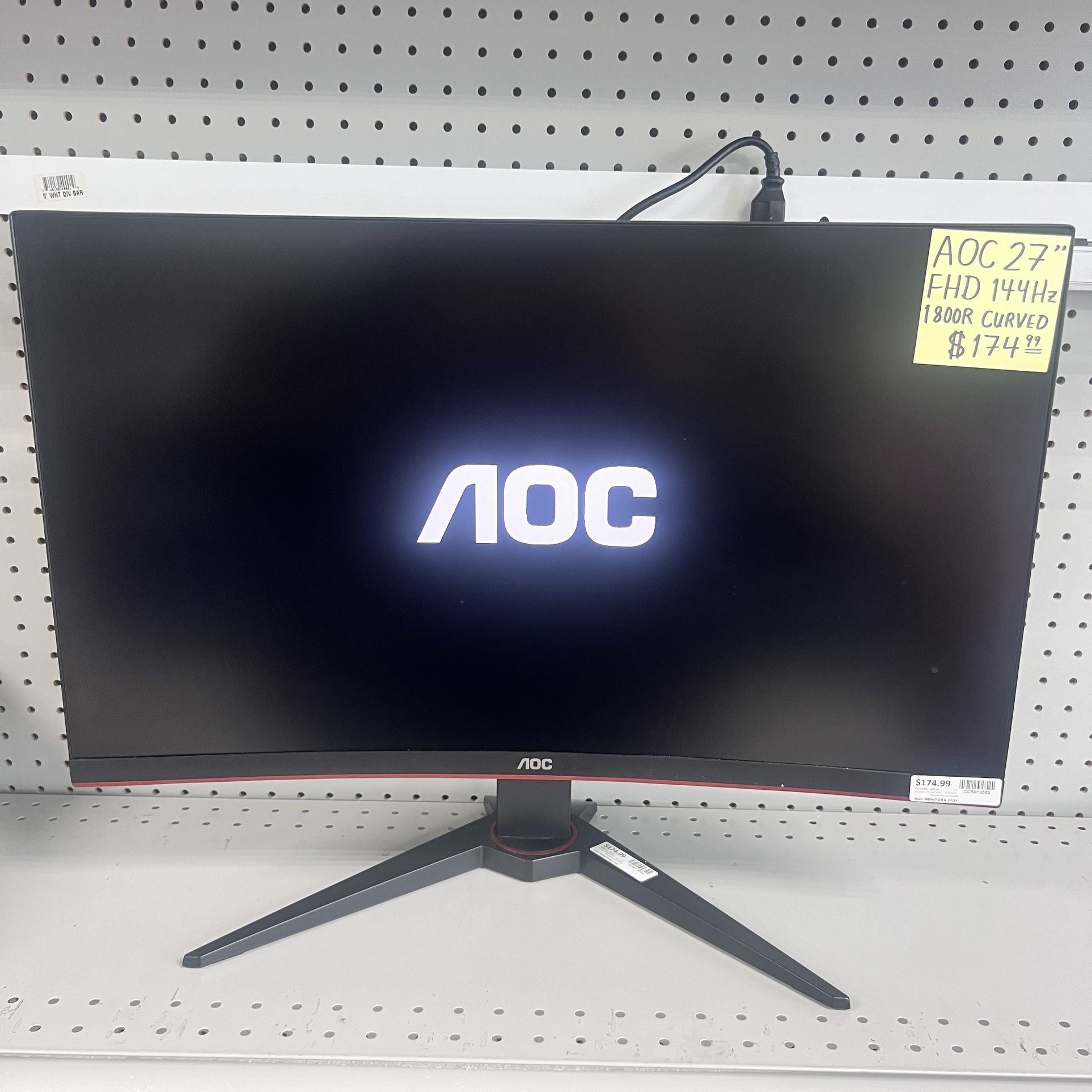 AOC 27” CURVED FHD 144HZ GAMING MONITOR