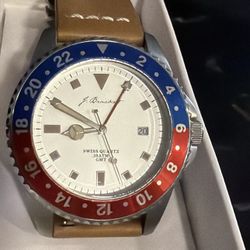 J. Brackett Pepsi dial 44mm Swiss Quartz 10 ATM GMT CA