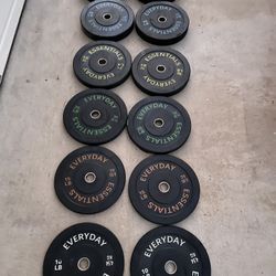 370lb Olympic Bumper Plate Set Weights 