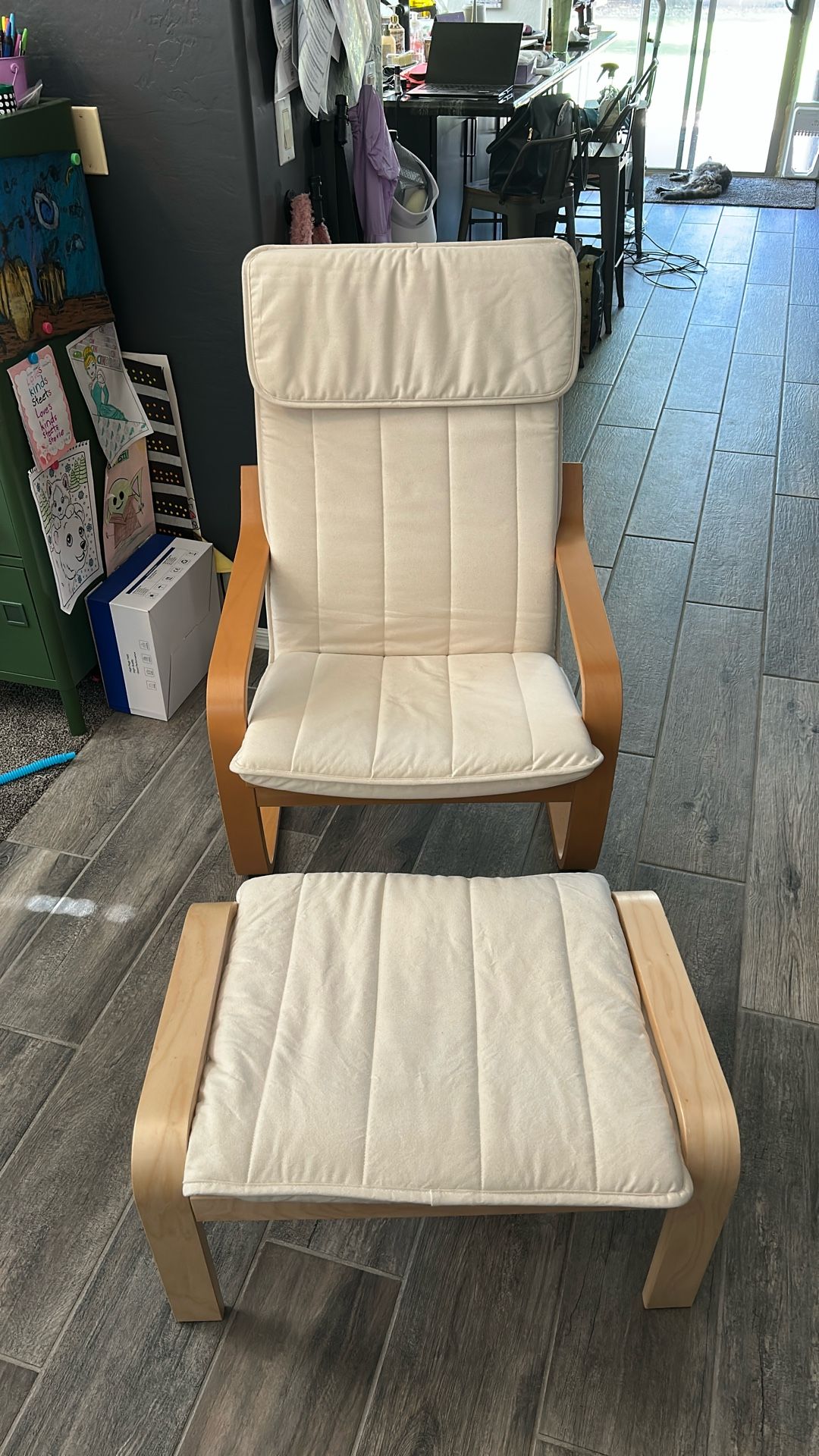 IKEA Poang Chair And Ottoman