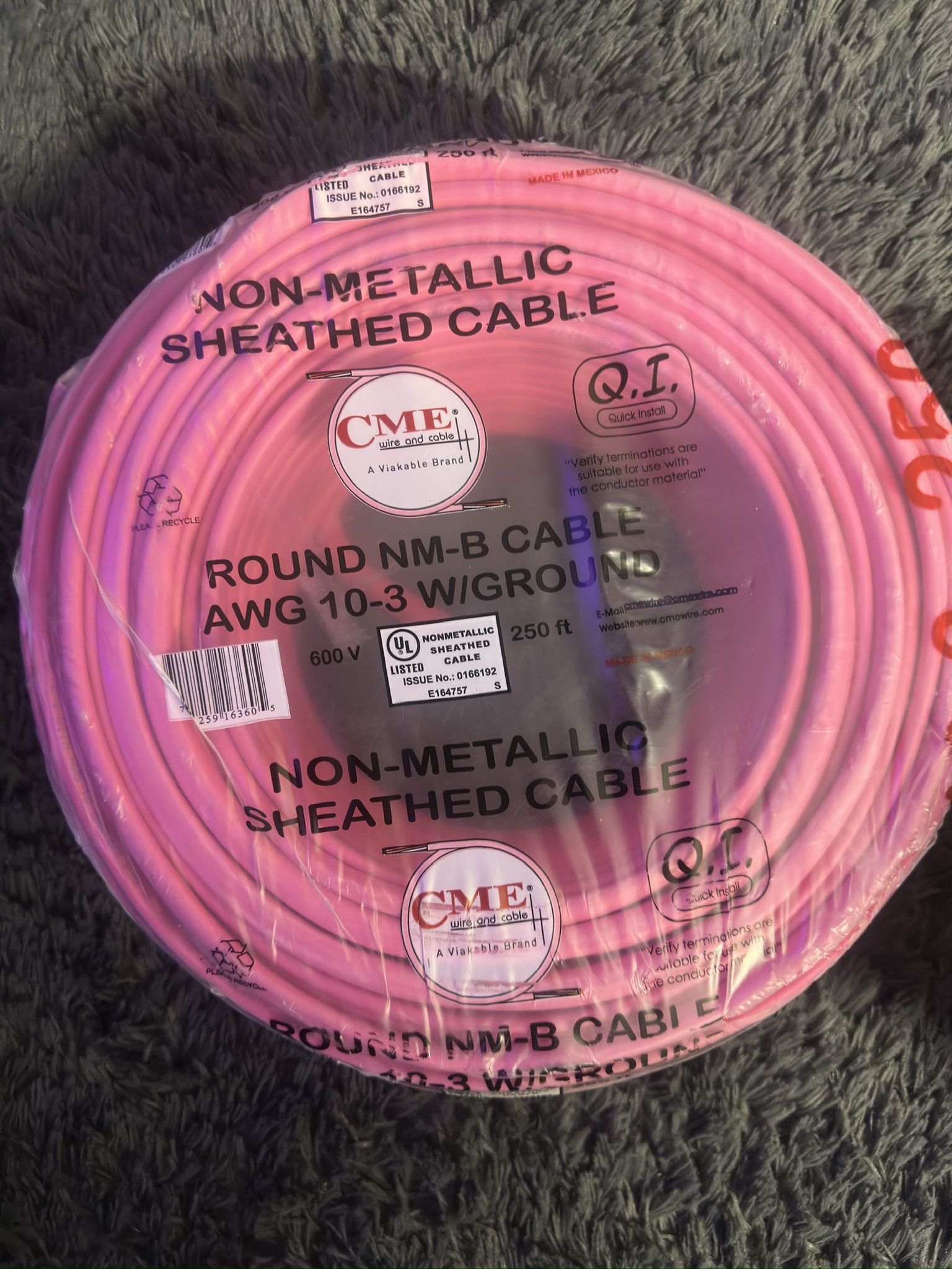 10/3 romex 250ft