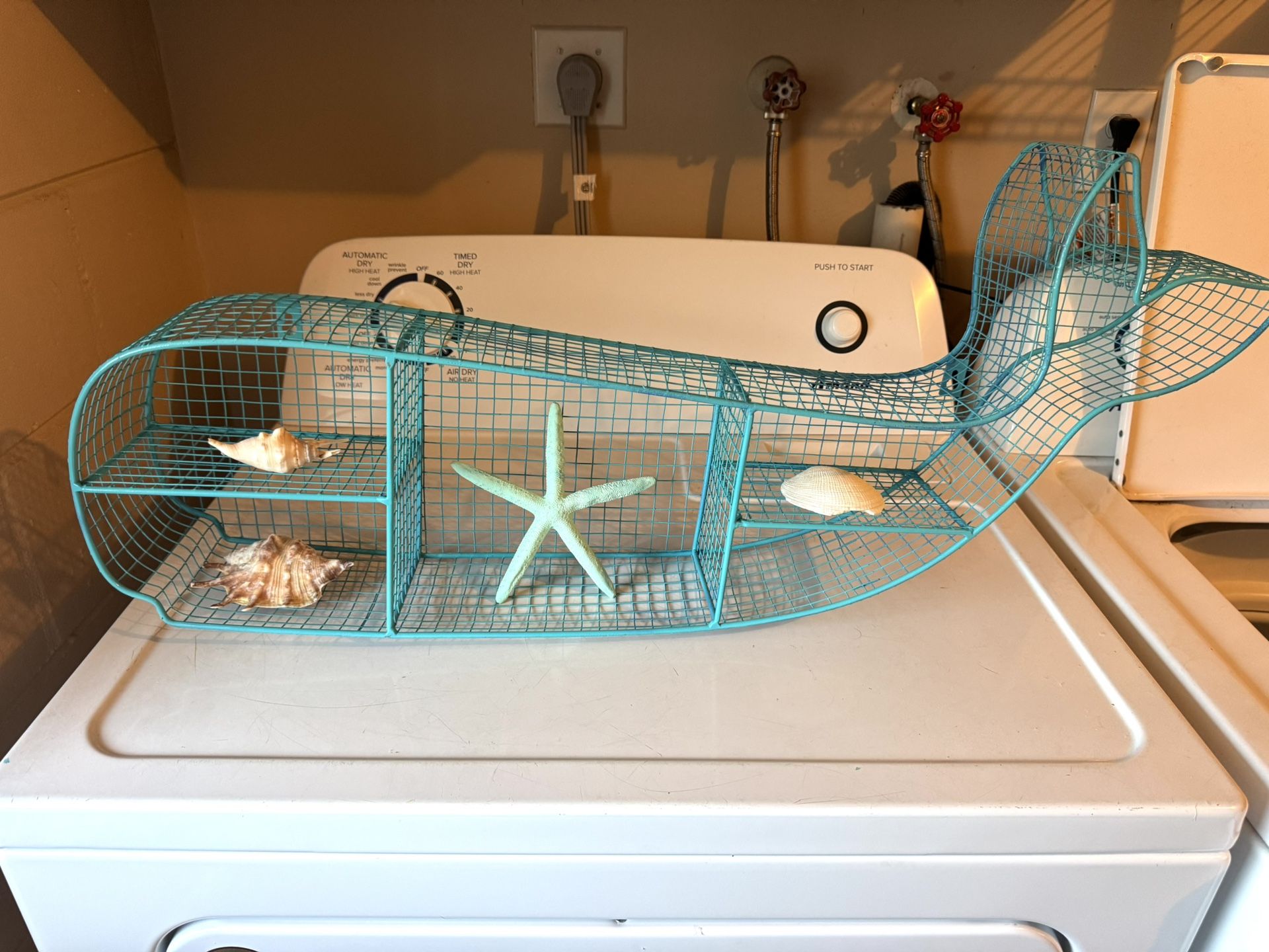 Metal Nautical Whale Shelf Shells Starfish Not Included 