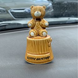 Vintage Olympic Gamefarm Teddy Bear Bell Made In Japan