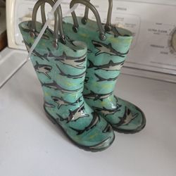 LITE-UP SHARK WESTERN CHIEF RAINBOOTS SZ 7 KIDS SEE DESCRIPTION 