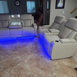 2pc POWER RECLINER SOFA AND lOVESEAT