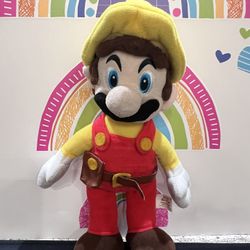 SUPER MARIO  MAKER 2 PLUSH - BUILDER MARIO 12 INCH PLUSH DOLL
