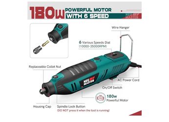 Rotary Tool Kit 200W Variable Speed 10000-35000 RPM Corded 160 Accessories