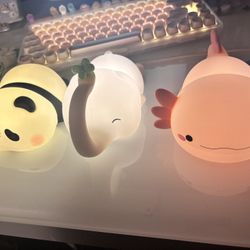 Axolotl, Elephant, Panda Squishy Night Light/Desk Decor