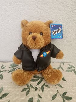 M&M's Teddy Bear Plush with Leather Jacket