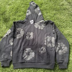 Denim Tears Black Monochrome Hoodie Size Small