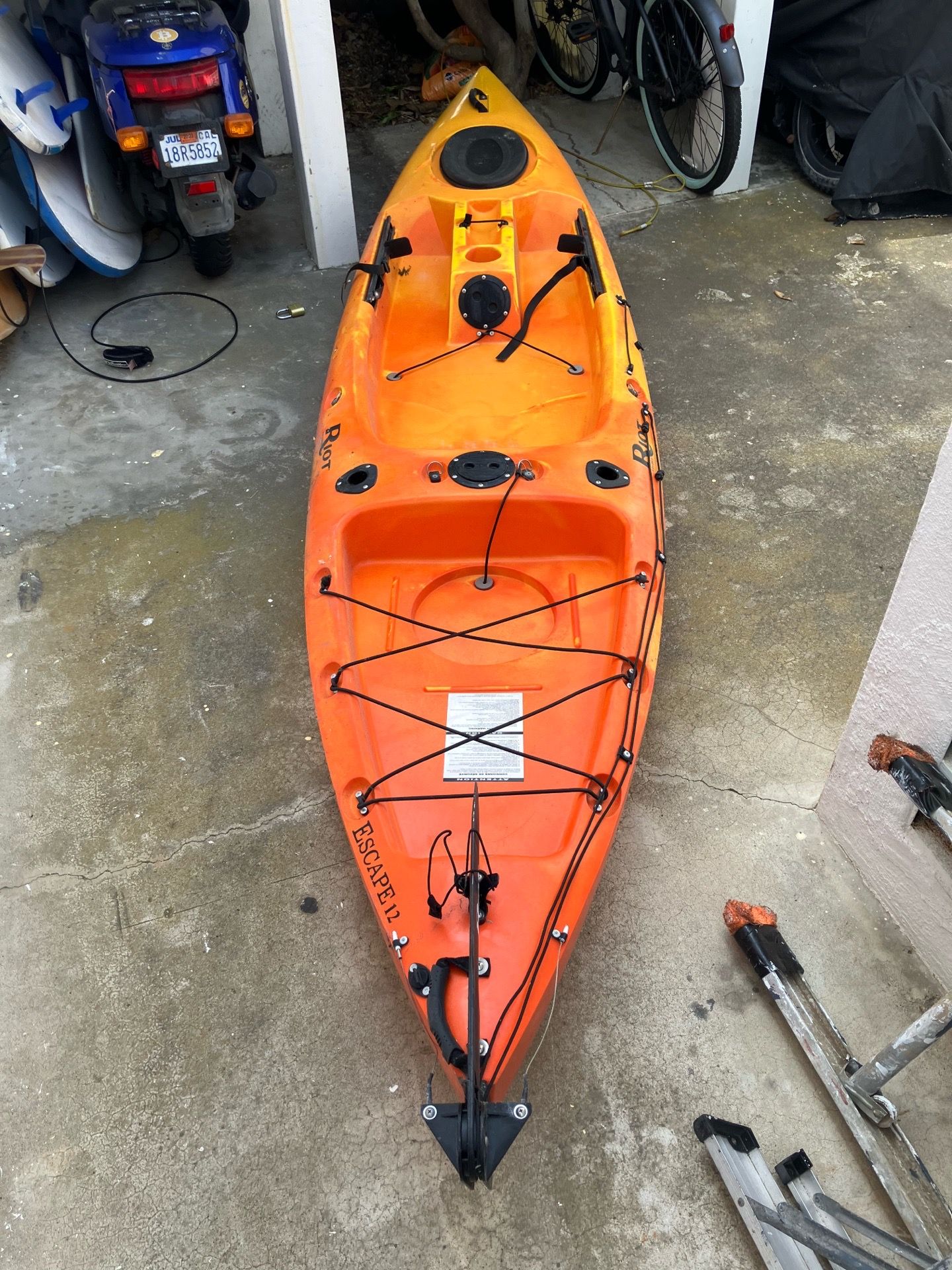 Premium Riot Escape 12 Rudder Kayak Package –(Aqua-Bound Carbon Paddle & NRS Ninja PFD)