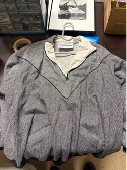 vintage San Francisco Sport Co. 1/4 zip striped pullover sweater in gray Woman 2X