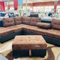 
\ASK DISCOUNT COUPON💬 sofa Couch Loveseat Living room set sleeper recliner daybed♡height Brown Black Reversible Sectional With Ottoman, Colour Optio