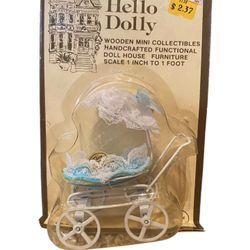 Vintage Price Imports Dollhouse Hello Dolly Miniature Baby Carriage